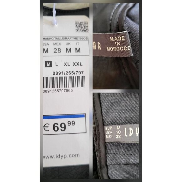 LDYP Wear Black Faux Leather A-Line Mini Skirt High Waist -M - Picture 8 of 8